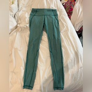 Green striped lululemon leggings